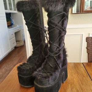 Like New! Demonia Black Vegan Suede Boots | Size 8